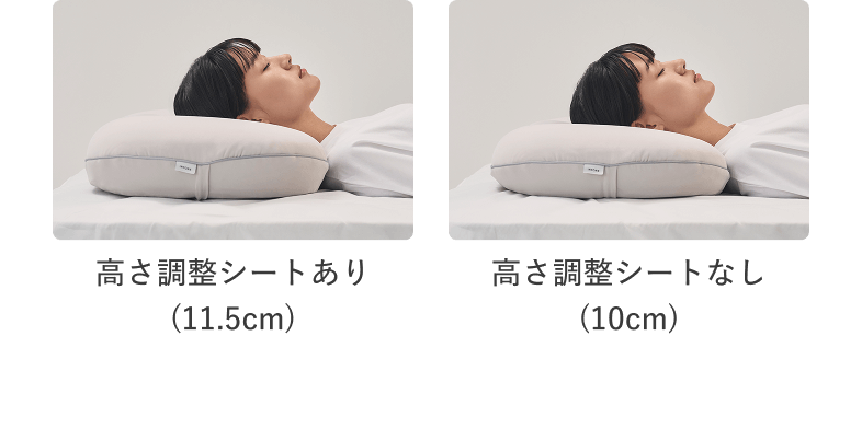 高さ調整シートあり(11.5cm) 高さ調整シートなし(10cm)